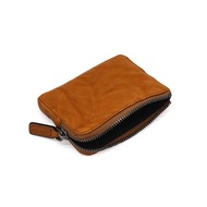 Ví Đựng Tiền Lẻ Da Bò Lớp Đầu Túi Đựng Thẻ Kéo Khóa Cổ Điển Xếp Ly Da Thật Ví Đựng Giấy Phép Lái Xe 