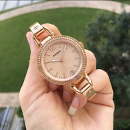 Fossil ES3226 Georgia Glitz Pave Crystal Bezel Three-Hand Watch in Rose Gold Stainless Steel Bracele