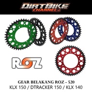 Rear Gear ROZ KLX 150 Dtracker 150 KLX 140 Size 520