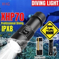 Xhp70 Led Flashlig Professional Diving Flashlight lampu menyelam diving torchlight Waterproof Waterp