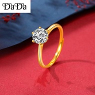 cincin emas bangkok original cop 916 Gold Ring Womens Moissanite Six Claw One Carat Engagement Ring 