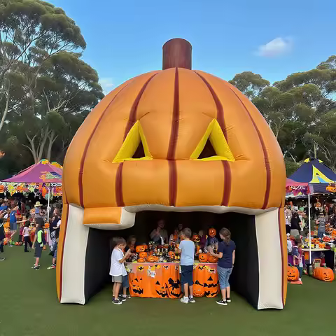 Amazing Giant Pumpkin Inflatable Tent - A Must-have for Halloween Decoration and Ideal Temporary Sal