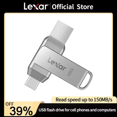 Lexar JumpDrive D40T Encrypted Metal Pen Drive USB 3.2 Type-C Type-A High Speed USB Disk 128GB Flash