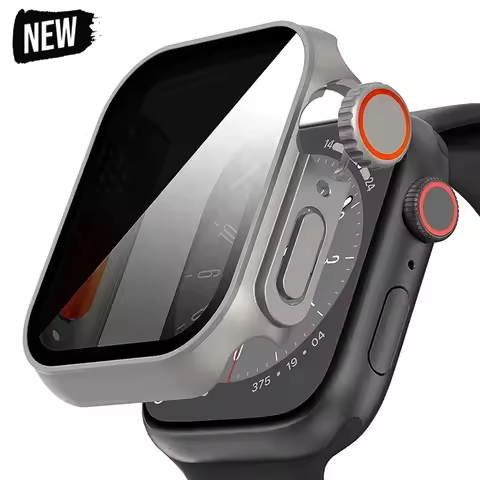 Case For apple watch Apple Watch Series9/8/7/6/5/4 SE 44 45 41 40mm change to Ultra Privacy Tempered