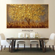 Modern Minimalist Painting Real Gold Tree Hand Painting Bonus Frame