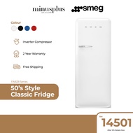 Smeg Inverter Electronic Control 50's Style Refrigerator 270L Classic Fridge (White / Black / Blue / Red) - FAB28 Series