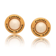 Chanel Gold Metal and Imitation Pearl 31 Rue Cambon Earrings, 1980s