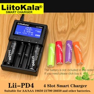 Liitokala Lii-PD4 18650 Battery Charger, charging 18650 18350 18500 16340 21700 10440 14500 26650 1.2V AA AAA NiMH battery.