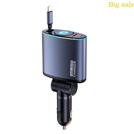 Mar Convenient 66W Auto Charging Device with USB Slot Pull Out Type C Cable Suitable for Technology 