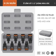 Hi-Spec 1/2 Inch Ổ Tác Động Bộ Ổ Cắm Lục Giác Bit Air Allen Driver H4-H17 Ổ Cắm Chrome Cho Tự Động S