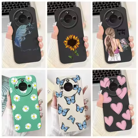 Phone Case For Honor X9c Smart 5G Pretty Girl Flower Printed Soft Silicone Back Cover For Honor X9C 