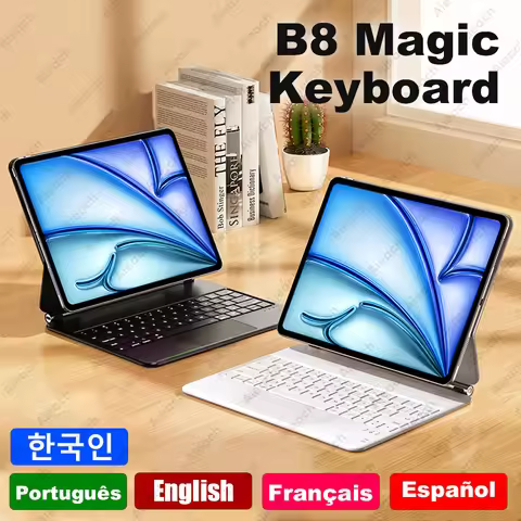 For iPad Magic Keyboard With Multi-Touch Trackpad Bluetooth Magnetic Keyboard For Pro 13 11 M4/ 12.9