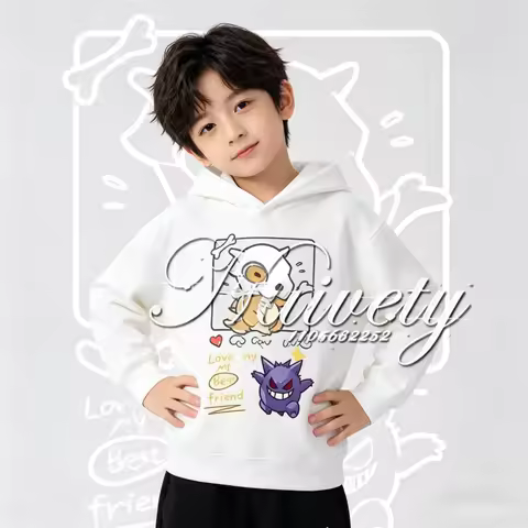 2026 Autumn Winter Pokemon Hoodie & Gengar Print Fashion Sweatshirt Casual Family Matching Personali