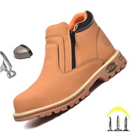 ✁ Men 39;s Safety Boots Steel Toe Work Shoes Comfy Boots Men Safety Shoes Leather Waterproof Winter Boots Puncture Proof Work Boots