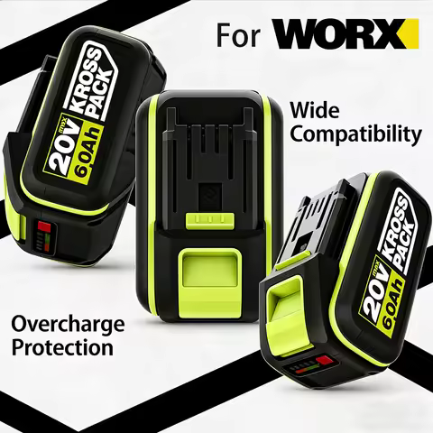 For WORX 20V 6.0Ah/8.0Ah Li-ion Battery 5pin WA3016 WA3023 WA3027 WU388 WU629 WU808 For WORX Cordles