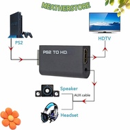 KEATHS Converter, PS2 to HDMI 480i/480p/576i Adapter, Plug and Play HD Cable 3.5mm Audio Output Game