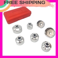 7 Pieces 3/8'' Oil Filter Cap Wrench Socket Set Tool Kit, 24 27 29 30 32 36 38mm Replacement for Mer