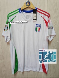 #เสื้อบอลทีมชาติ อิตาลี เยือน 2024 สีขาว เกรดแฟนบอล เสื้อเปล่า+ ฟลูออฟชั่น ยูโร ชื่อเบอร์นักเตะดัง
