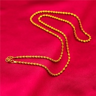 Rantai Leher Perempuan GILA-GILA Emas Bangkok 24k 916 Emas korea Gold Plated Jewelry Necklace