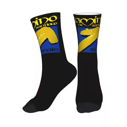 Cute Print Buen Camino de Santiago Socks for Men Women Stretch Summer Autumn Winter El Camino Way of