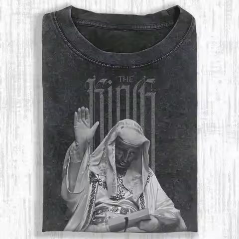 King Baldwin IV Vintage Washed Cotton Meme T-shirt Men Women Gothic Rock Oversized T Shirts Tops Str