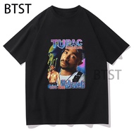 Tupac 2pac Black Tshirt Shakur Hip Hop T Shirts Makaveli Rapper Men Oversize t-shirt Ulzzang Harajuk