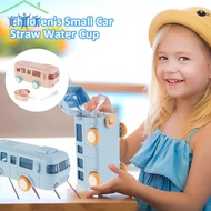 Bus Shaped Water Bottle with Strap Creative Bus Bottle Cup with Cleaning Brush Leakproof Cute Toy Bu