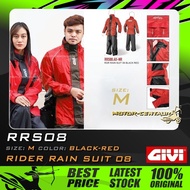 BAJU HUJAN GIVI RIDER RAINSUIT/RAINCOAT 08 RRS08 M BLACK-RED