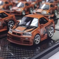 Ready Stock ERA Q X YM Egg Car 1: 64 GTR R34 NFS Premium Speed Q Car Resin Model Out of Print Car Mo