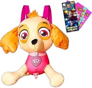 Paw Patrol Skye Plush Backpack for Kids, Girls - Paw Patrol Skye Plushie Backpack Bundle Plus Over 100 Paw Patrol Stickers and More (Paw Patrol Gifts)