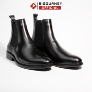 SIGOURNEY Men's High-top Chelsea BOOTS in Cowhide BOOTS-01 Plain Black Chelsea Boots Boots Men
