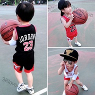 3Rlovelyshop 2PCS/Set Unisex Children BULLS Letters Printing Sports Basketball Suit