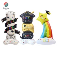 EMERAY Graduation Balloon, Black Gold Large GRAD Foil Balloon, Fuuny Standing Background Multifuncti