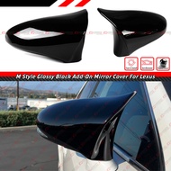 FOR 14-20 LEXUS GS GSF ES RC CT LS M STYLE GLOSS BLACK SIDE MIRROR COVER OVERLAY