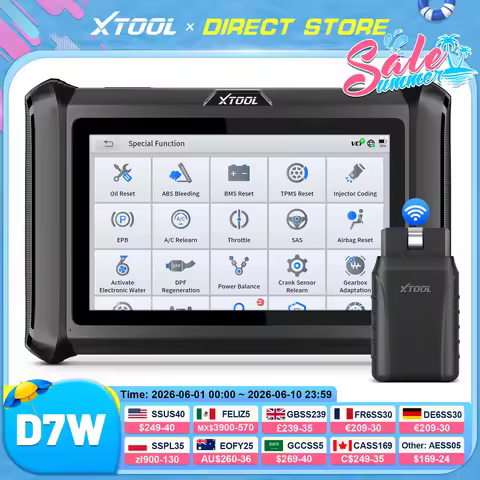 XTOOL D7W D7S All Systems Diagnostic Tools Automotive Scanner FCA AutoAuth Built-in DoIP/CAN FD 39+ 
