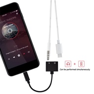 Adapter 2 in 1 USB Type C to AUX 3.5mm Headphone USB Type C - W1O33 - Black