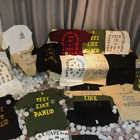 Kanye West Pablo T Shirt Men Women I Feel Like Paul Print Short Sleeves Season 3 T-Shirt Hip Hop Cot