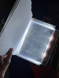 Luz de lectura portátil de panel plano, lámpara de noche cuidado visual, plástico luz LED para leer, funciona con 3 pilas AAA (no incluidas)