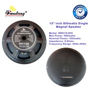 800watts 15" inch Speaker Broadway BWG15-800 15 inch 800W PA Speaker with FREE Screen D15