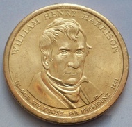 Koleksi Koin Langka 1 Dollar Amerika Presiden William Henry Harrison 1841 One Dollar USA Logam Coin 