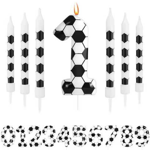7pcs Birthday Candles Soccer Sport-Theme Birthday Party Decorations, Birthday Cake Candles for Boys 