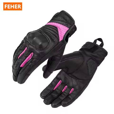 FEHER Summer Motorcycle Gloves Woman 100% Genuine Leather Ventilated & Breathable Wear-resistant Ant