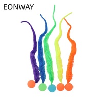 EONWAY 5 PCS Bouncy Ball, Colorful with Tail Cat Toys, Ball Indoor Cats Durable Fuzzy Worm