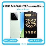 AVANZ Anti-Static ESD Tempered Glass | 9H Anti Scratch | Full Cover Big Curved Edge For Xiaomi Model