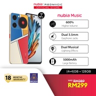 nubia Music 4G Smartphone 8(4+4)GB+128GB 50MP HD Camera I 6.6" HD+ 90Hz I 5000mAh I Dual 3.5mm Jack
