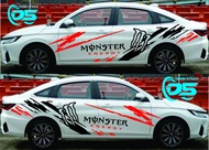 STIKER MONSTER ENERGY STIKER MOBIL SEDAN VIOS ACCORD CIELO CITY CIVIC BALENO DLL