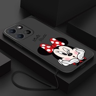 Honor X6C X8C X5C Plus Luxury Cute Minnie Casing Matte Liquid Silicon Back TPU Soft Case Cover