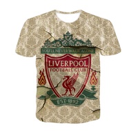 2023 Summer New Hip-hop Streetwear Pattern T-shirt Tops Popular Liverpool Jersey 3D Printing Harajuku Style Men's Tops Short Sleeves