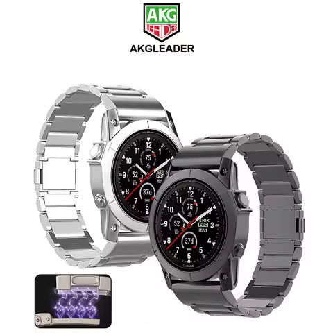 AKGLEADER Newest Magnetic watch band for garmin Quick Fit Titanium Metal Watch Band for Garmin Fenix