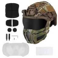WoSporT戶外FAST戰術安全帽護目鏡面罩迷彩盔罩全防護版套裝COS造型